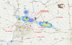 Hail Map Northern Suburbs of Louisville, KY July 24, 2012