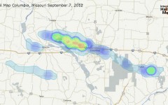 Hail Storm Map For Columbia, Missouri, September 7, 2012