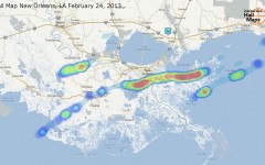 Hail Map New Orleans, Louisiana February 24, 2013