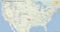 Hail Map for Friday, April 26, 2013
