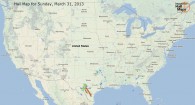 Hail Map for Sunday, March 31, 2013