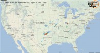 Hail Map for Wednesday, April 17, 2013