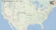 Hail Map for Sunday, April 7, 2013