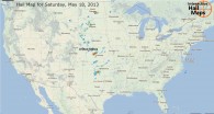 Hail Map for Saturday, May 18, 2013