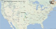 Hail Map for Wednesday, May 8, 2013