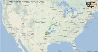 Hail Map for Monday, May 20, 2013