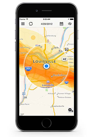 Interactive Hail Maps Blue Dot