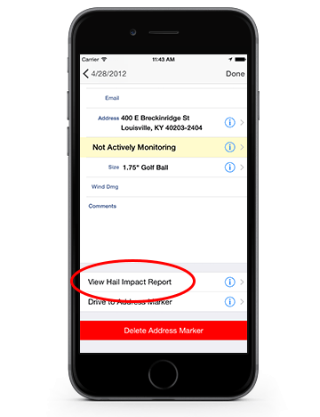 View Hail Impact Report