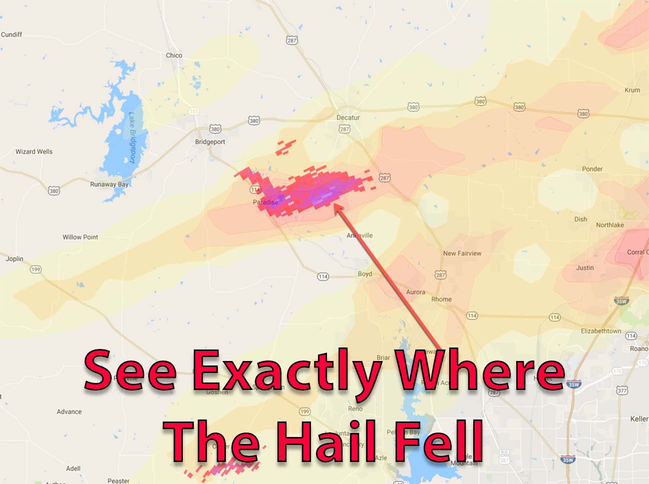 Interactive Hail Maps Facebook Ad Page